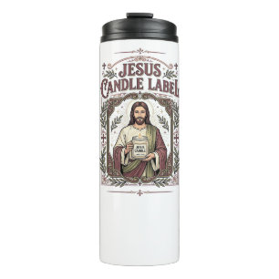 Jesus Kerzenlabel Jesus Kerze Christlicher Glaube  Thermosbecher
