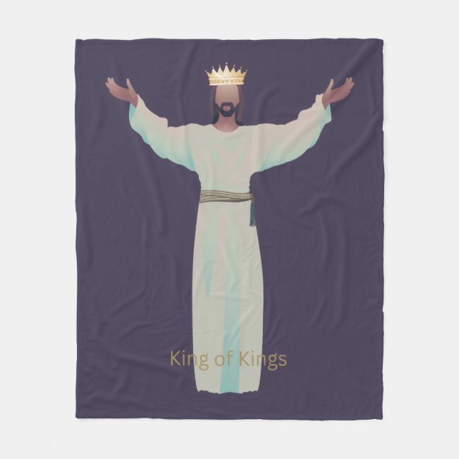 Jesus "King of Kings" Blanket, Christian Gifts Fleecedecke (Vorderseite)