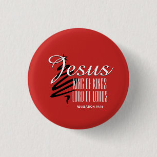JESUS KING OF KINGS - Christliche Weihnachtsschrif Button