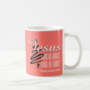 JESUS KING of KINGS Coral Christmas Kaffeetasse