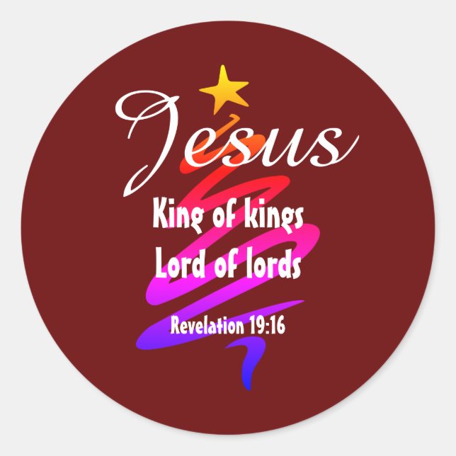 JESUS KING OF KINGS Custom RED Modern Runder Aufkleber (Vorderseite)