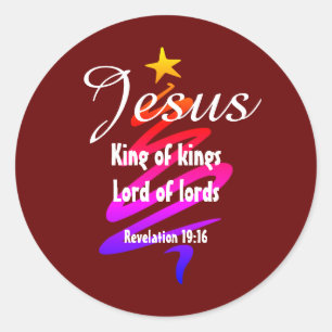 JESUS KING OF KINGS Custom RED Modern Runder Aufkleber