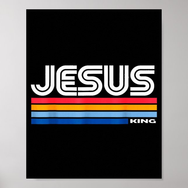 Jesus King Retro Vintage Design  Poster (Vorne)