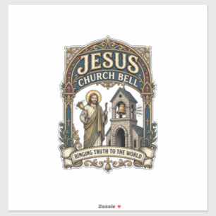 Jesus-Kirche Glocke Jesus-Kirche Glocke Christlich Aufkleber