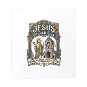 Jesus-Kirche Glocke Jesus-Kirche Glocke Christlich Notizblock