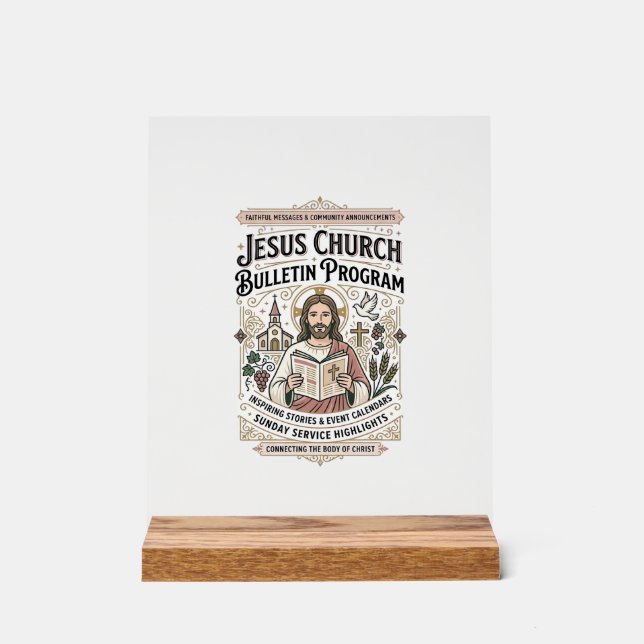 Jesus-Kirche Mitteilungsblatt Programm Jesus-Kirch Acrylschild (Vorderseite)