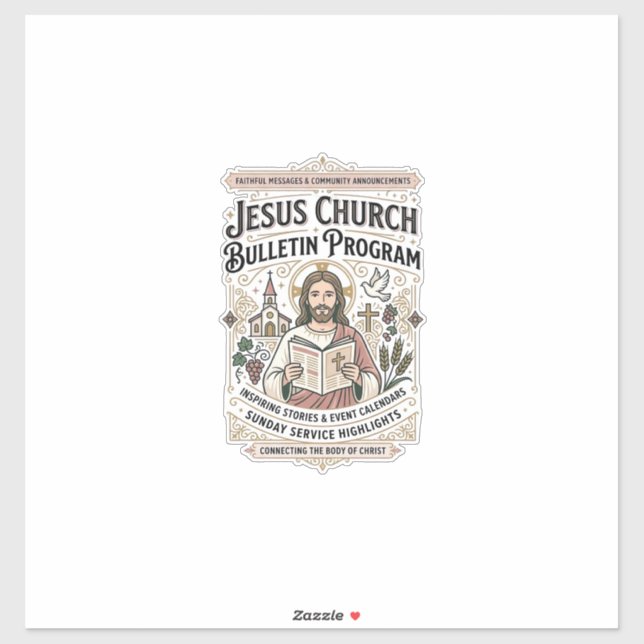 Jesus-Kirche Mitteilungsblatt Programm Jesus-Kirch Aufkleber (Blatt)