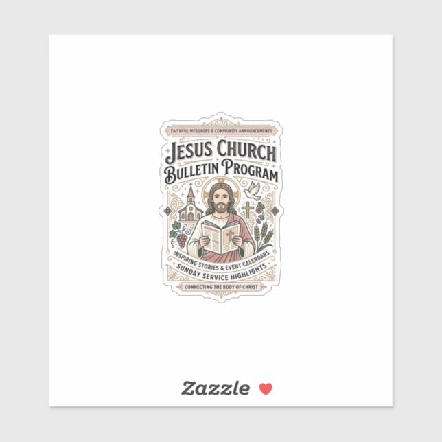 Jesus-Kirche Mitteilungsblatt Programm Jesus-Kirch Aufkleber (Blatt)