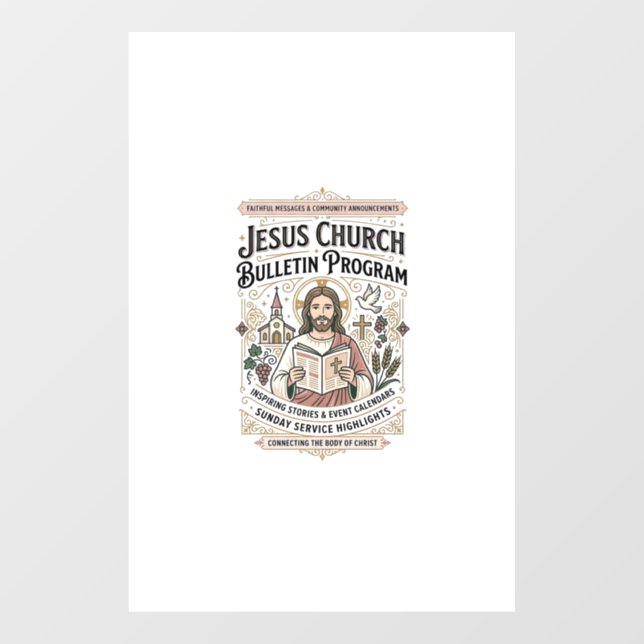 Jesus-Kirche Mitteilungsblatt Programm Jesus-Kirch Fensteraufkleber (Blatt)