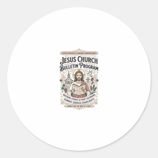 Jesus-Kirche Mitteilungsblatt Programm Jesus-Kirch Runder Aufkleber (Vorderseite)