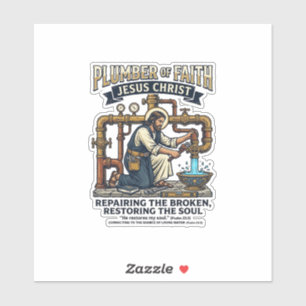 Jesus Klempner Grafik T-Shirt Christliche Kunst_1 Aufkleber