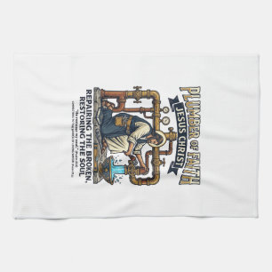 Jesus Klempner Grafik T-Shirt Christliche Kunst_1 Geschirrtuch