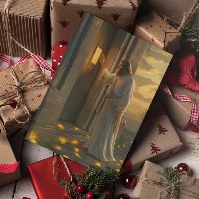 Jesus klopft an einer rustikalen Tür Karte (Von Creator hochgeladen)