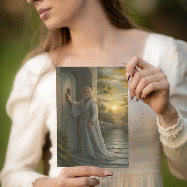 Jesus klopft an einer rustikalen Tür Karte (Von Creator hochgeladen)