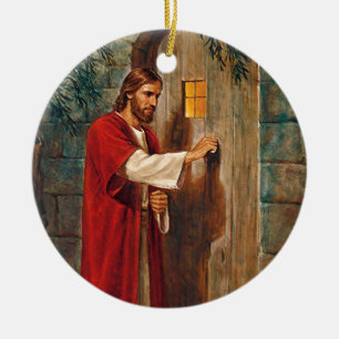 Jesus klopft auf der Tür Keramik Ornament