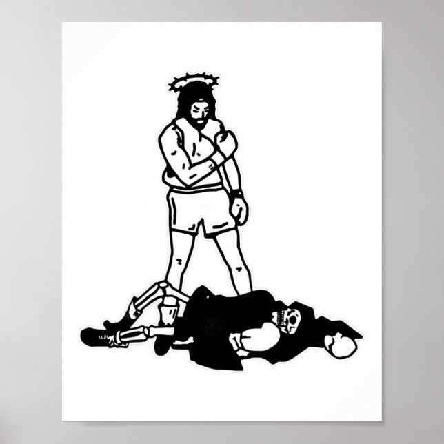 Jesus Knockout Grim Sensenmann X Jesus erobert den Poster (Vorne)