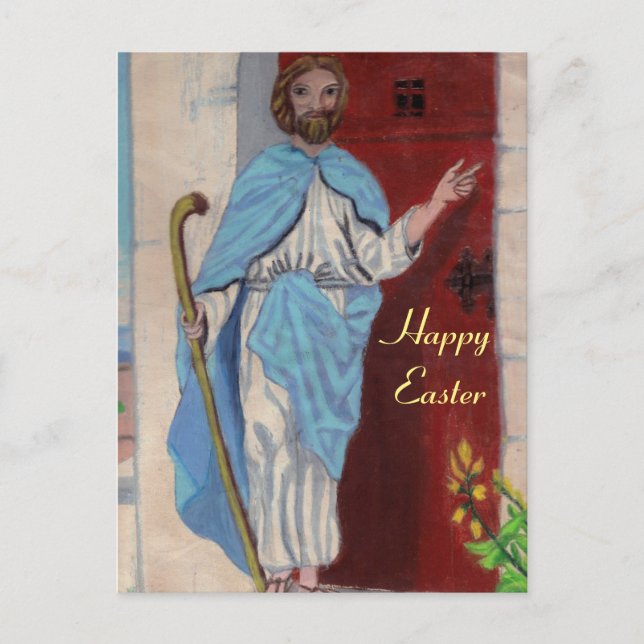 JESUS KNOCKS EASTER POSTCARD FEIERTAGSPOSTKARTE (Vorderseite)