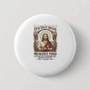 Jesus-Kochbuch Rezeptkarte Ästhetisches Vintage-Sh Button