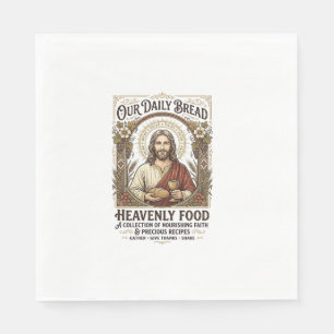 Jesus-Kochbuch Rezeptkarte Ästhetisches Vintage-Sh Serviette
