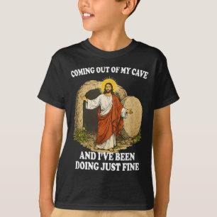 Jesus kommt aus der Höhle Christlicher Glaube Tren T-Shirt