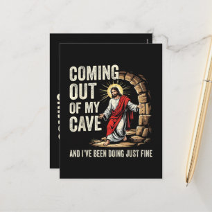 Jesus kommt aus meiner Höhle Feiertagspostkarte