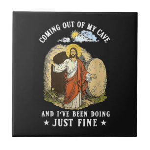 Jesus kommt aus meiner Höhle Fliese