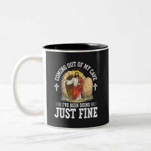 Jesus kommt aus meiner Höhle Zweifarbige Tasse