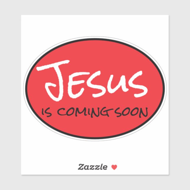 Jesus kommt bald auf dem Vinyl-Sticker nach Maß Aufkleber (Blatt)