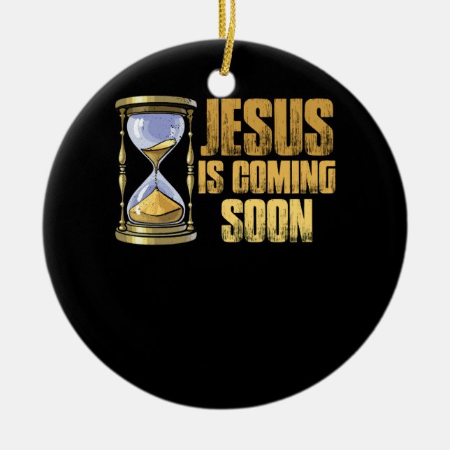 Jesus kommt bald Countdown bis Jesus Christus H Keramik Ornament (Vorne)