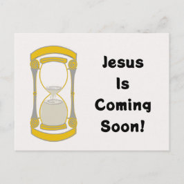 Jesus kommt bald Gold Hourglass Postkarte