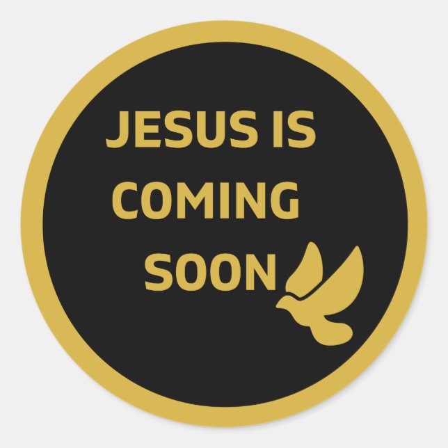 Jesus kommt bald _Goldtaube Sticker (Vorderseite)