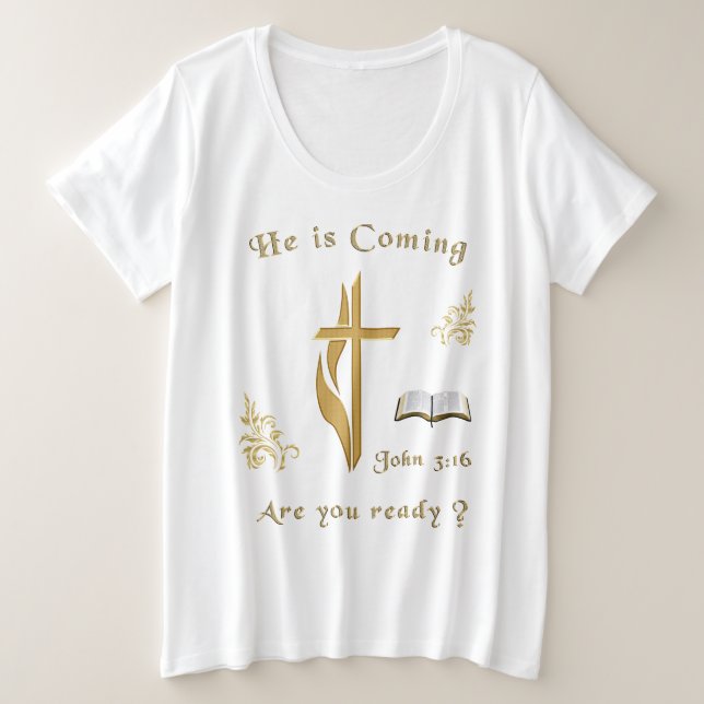 Jesus kommt große größe T-Shirt (Design vorne)