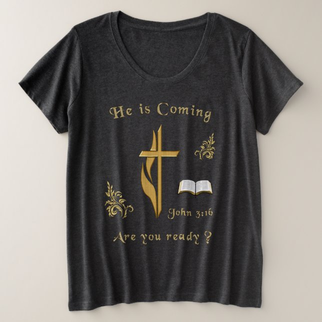 Jesus kommt große größe T-Shirt (Design vorne)