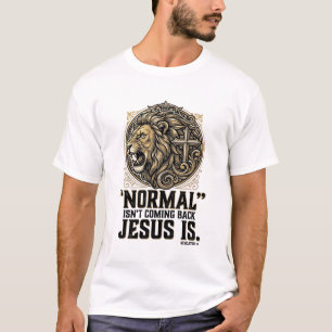 Jesus kommt zurück Löwe Kreuz Christliches T-Shirt