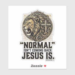 Jesus kommt zurück Löwe Kreuz Christliches T-Shirt Aufkleber