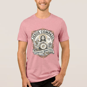 Jesus Kompass Spirituelle Richtung Jesus Kompass S Tri-Blend Shirt