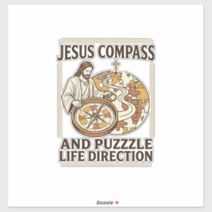 Jesus Kompass Und Puzzle Lebensrichtung Jesus Komp Aufkleber