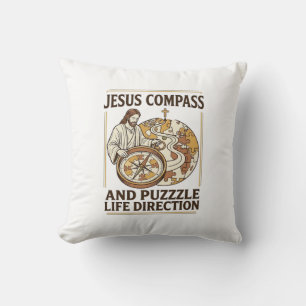 Jesus Kompass Und Puzzle Lebensrichtung Jesus Komp Kissen