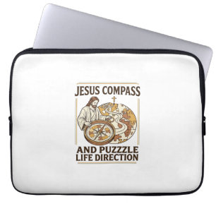 Jesus Kompass Und Puzzle Lebensrichtung Jesus Komp Laptopschutzhülle