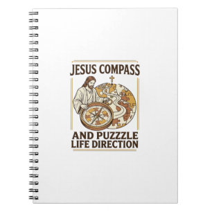 Jesus Kompass Und Puzzle Lebensrichtung Jesus Komp Notizblock