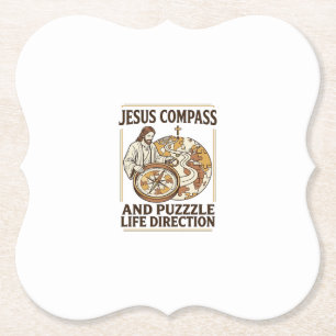 Jesus Kompass Und Puzzle Lebensrichtung Jesus Komp Untersetzer