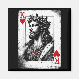 Jesus König der Herzen Retro religiöses Kartenspie Magnet