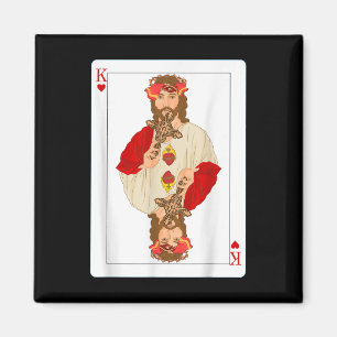 Jesus König der Herzkarten Christlicher Glaube Sel Magnet