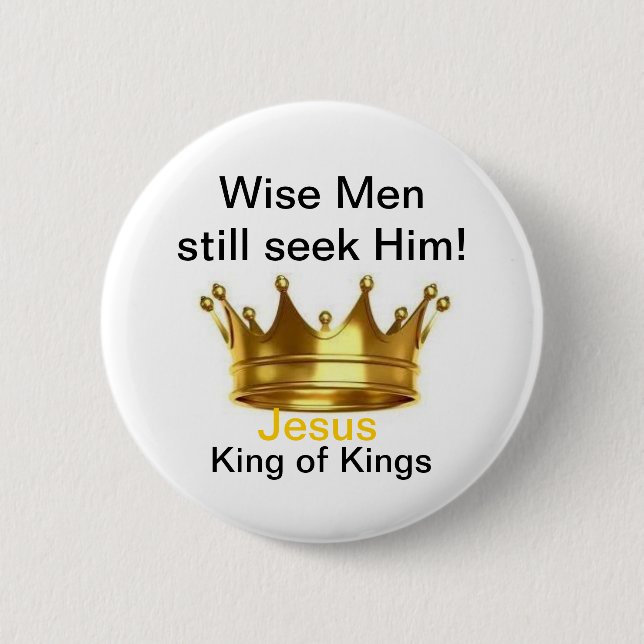 Jesus-König von König Pin Button (Vorderseite)