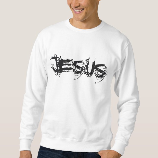Jesus-Kratzer Noir Sweatshirt (Vorderseite)
