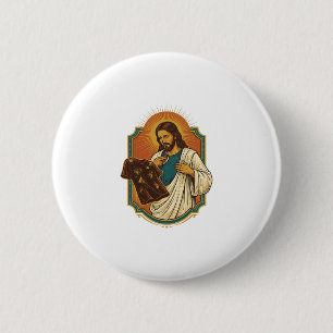 Jesus Kreide bedeckte schwarze Gym-Kleidung Chaos  Button