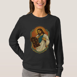 Jesus Kreide bedeckte schwarze Gym-Kleidung Chaos T-Shirt
