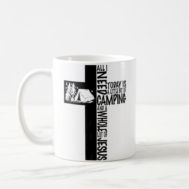 Jesus Kreuz Camping Christlich Gesegnet Kaffeetasse (Links)
