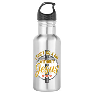 Jesus Kreuz Christliche Typografie-Shirt-Design_1 Edelstahlflasche