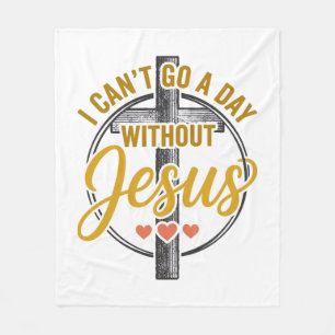 Jesus Kreuz Christliche Typografie-Shirt-Design_1 Fleecedecke
